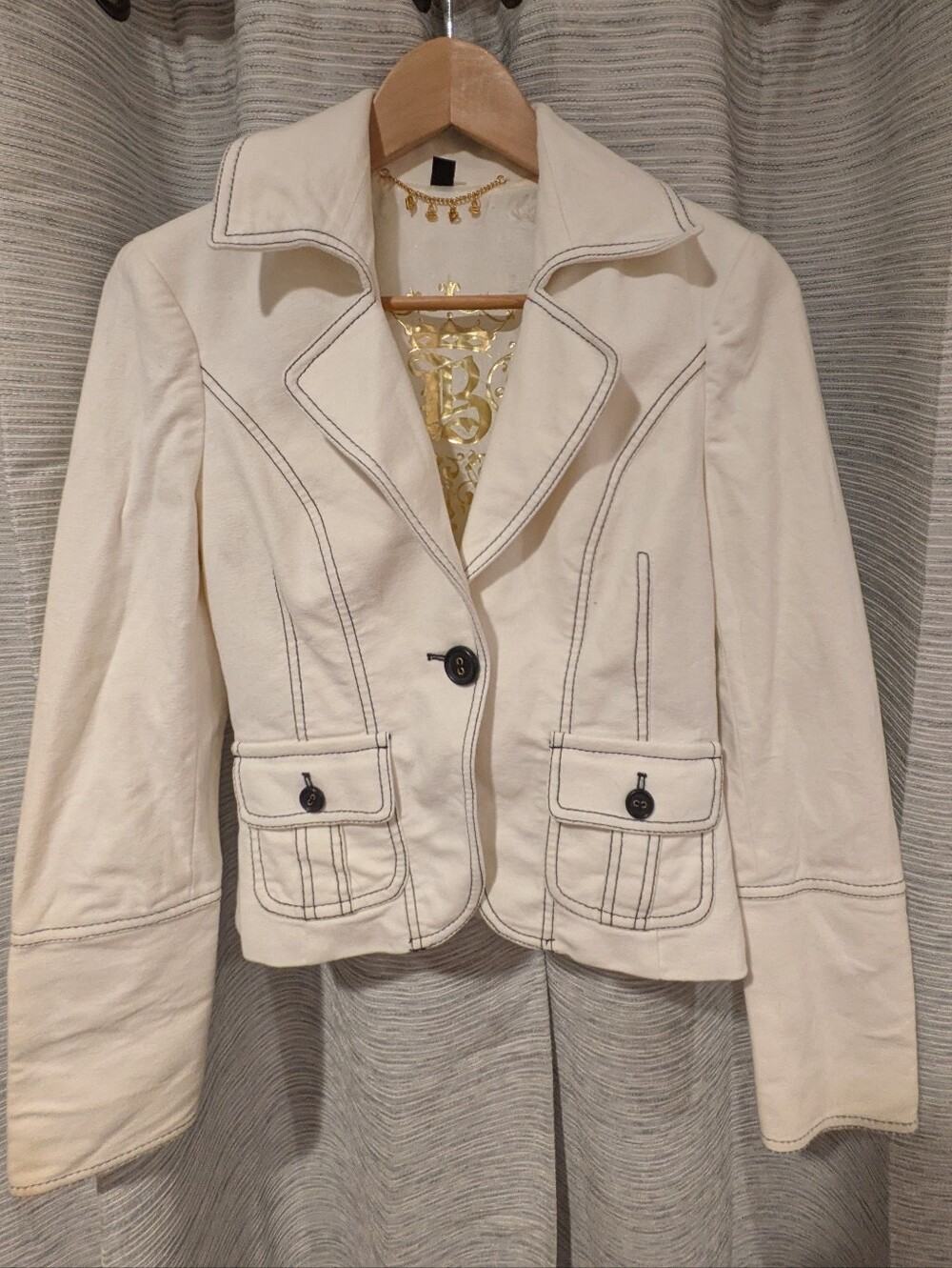 Bebe Cream Tailored Blazer Jacket - 4